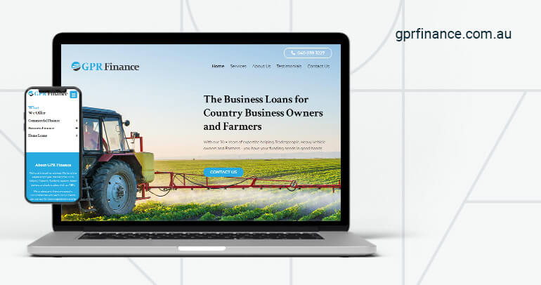 A laptop and a phone showing the GPR Finance website