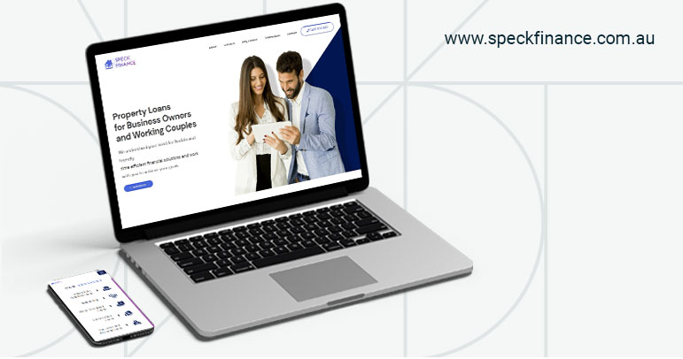 Image of a phone and a laptop showing the Speck Finance Website