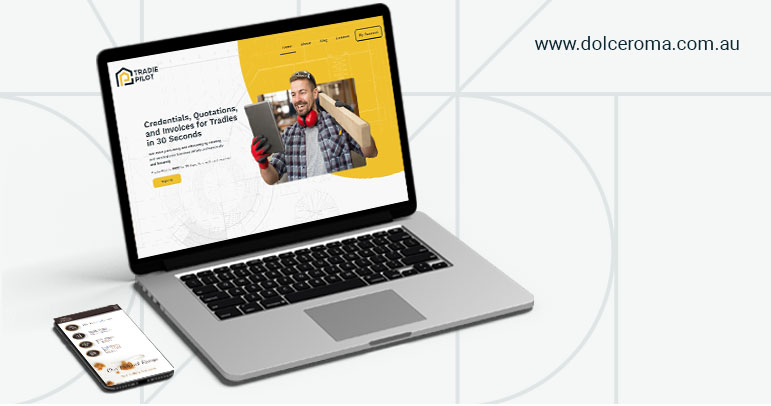 Image of a phone and a laptop showing the Tradie Pilot Website