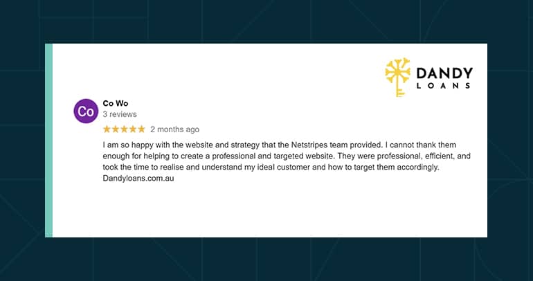 Image showing the Google Review of Conor Workman from Dandy Loans