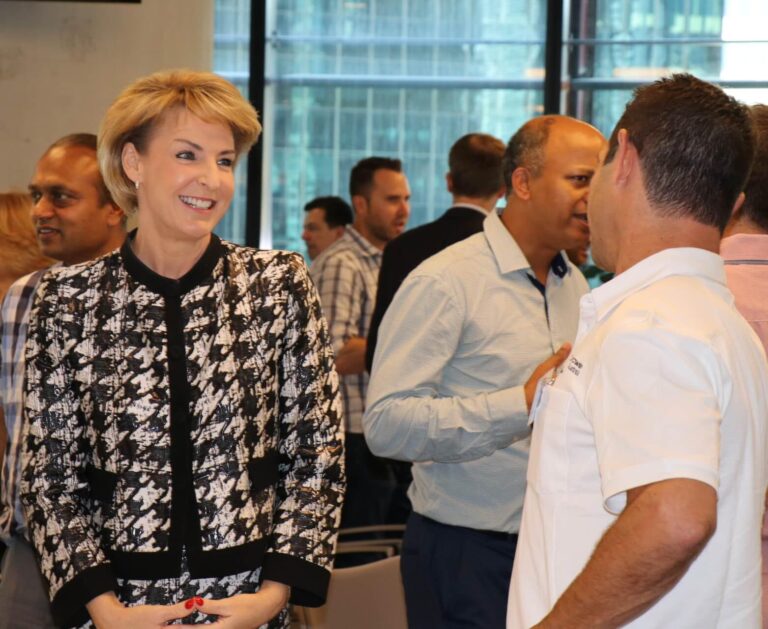 Australian Minister for Employment, Skills and Small and Family Business, The Senator, Hon. Michaelia Cash at Bizruption PwC Barangaroo 2019 Australian Minister for Employment Skills and Small and Family Business The Senator Hon. Michaelia Cash at Bizruption PwC Barangaroo 2019