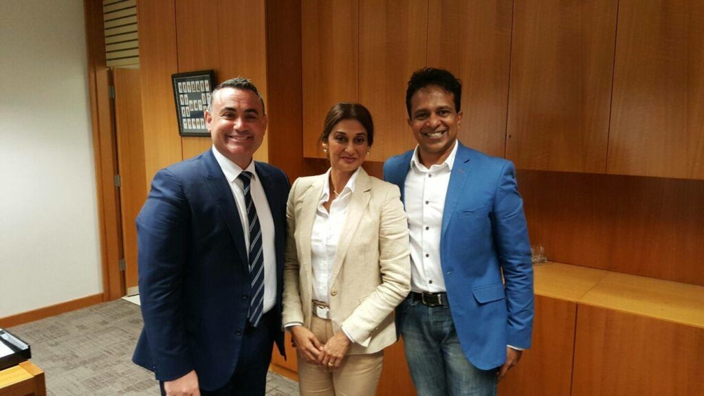 New South Wales Deputy Premier John Barilaro with netStripes Founders Dinesh Saadia De Silva